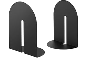 Ondeam Runway Bookends for Books,1 Pair Metal Book Holders for Office Shelves Adults & Kids Gift(Black)