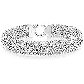 LeCalla Italian 925 Sterling Silver Byzantine Bracelets for Women | Handmade Classic Byzantine Link Chain Bracelet Jewelry Gift for Her Mom Wife