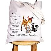 WZMPA Deer Fairy Tales Cosmetic Makeup Bag Movie Fans Gift You Are Braver Stronger Smarter Than You ThinkMakeup Zipper Pouch Bag For Women Girls (Always Bam Tote)