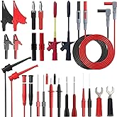 Young Dance 24 Pcs Multimeter Test Leads Set with Alligator Clips, Insulation Piercing Test Clip and Test Probes 1000V 10A CAT III for Fluke, KAIWEETS, INNOVA Multimeter, Voltmeter, Clamp Meter