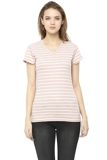 Womens's 100% Cotton Top(Pink Off White, XS-4XL)