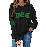 Muhuyi St. Patrick's Day Sweatshirt for Women Lucky Shamrock Long Sleeve Irish Shirt Ireland Pullover Tops