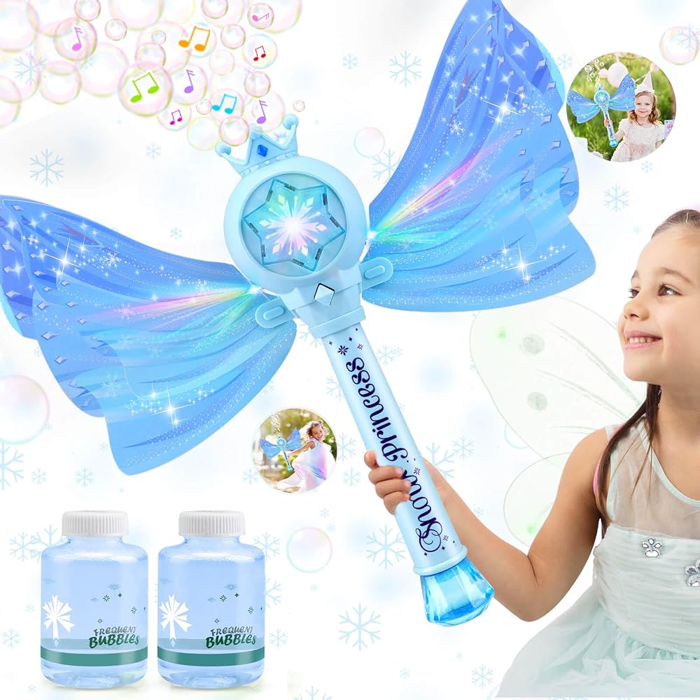 Britik Bubble Wand for Kids Light Music Fairy Princess Design 3-8 Years
