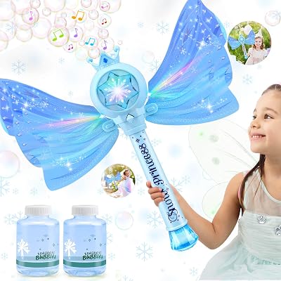 Britik Bubble Wand for Kids Light Music Fairy Princess Design 3-8 Years
