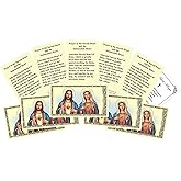 Sacred Heart of Jesus Prayer Card - 10 Sacred Heart of Jesus Card for Daily Prayer - The Lord's Prayer Card - Sacred Heart Holy Card with Immaculate Heart Of Mary Prayer, Set of Catholic Cards