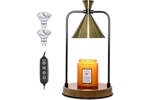 XJZJY Candle Warmer Lamp with 2 Bulbs,Electric Candle Warmer with Timer, for Candle Lovers,Dimmable Candle Lamp,Compatible with Various Candles, Candle Holders for Home Decor (Bronze)