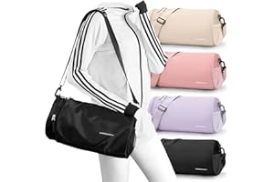 WISEPACK Gym Bag for Women,Men Small Duffle Travel Bags for Women Weekender Bag Waterproof Workout Bag Mini Carryon Sports/Swim Bags for Swimmers with Wet Clothes Compartments BLACK