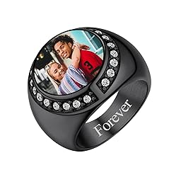 FindChic Customized Round Signet Rings with Photo