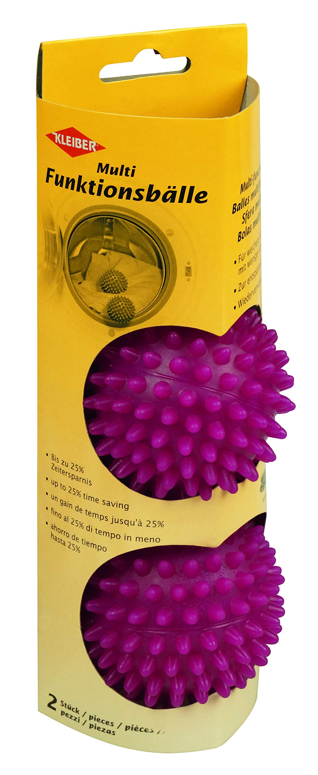 Kleiber Dryer Balls, Bordeaux, Pack of 2 – Reusable Fabric Softener‑Free Balls for Faster Drying