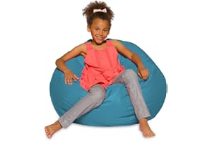 Posh Creations Bean Bag Chair for Kids, Teens, and Adults Includes Removable and Machine Washable Cover, Heather Teal, 38in - Large