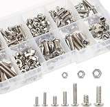 TUPARKA 200pc M3 M4 M5 Machine Screw Nut Assortment Kit Nickel Plated Steel view 4