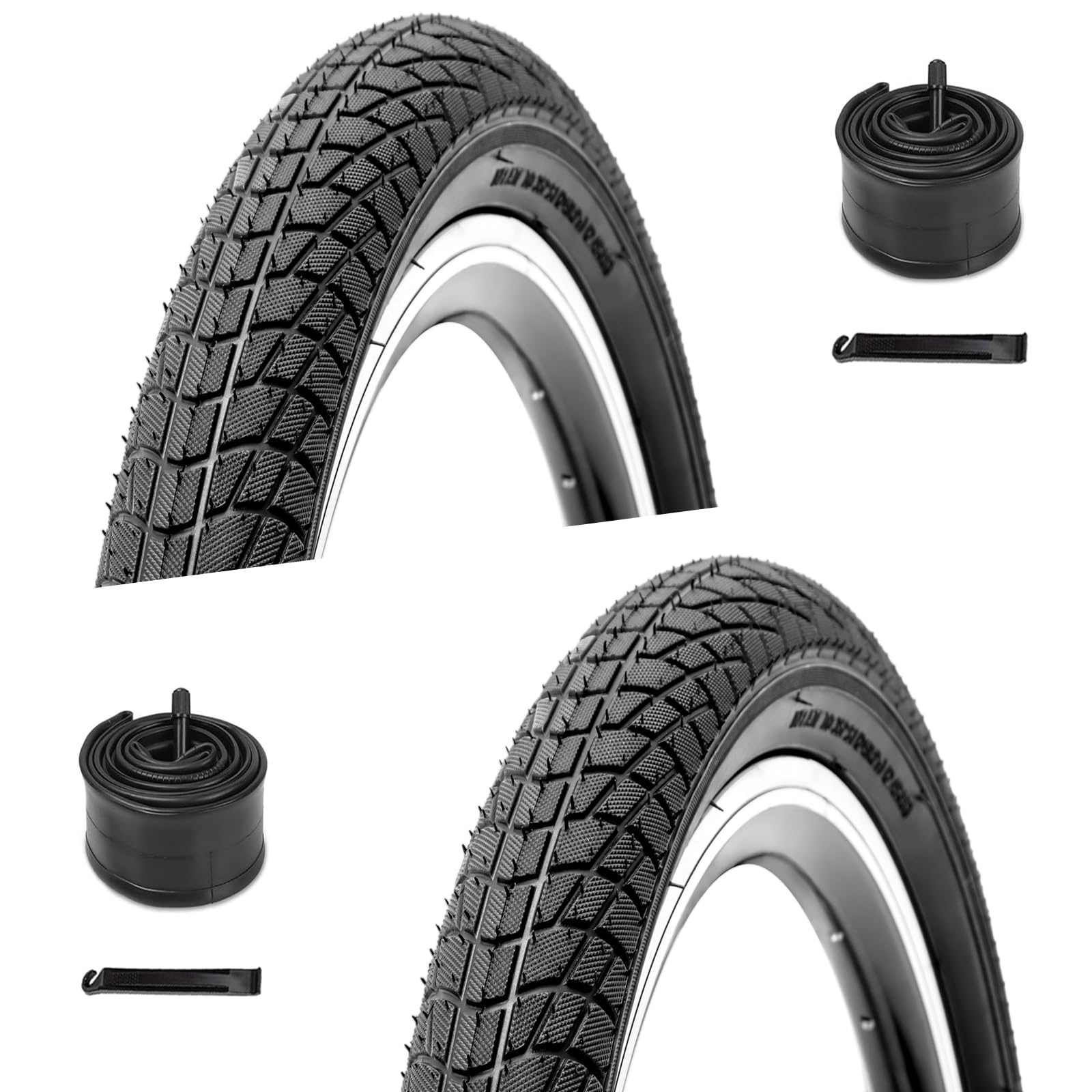 Photo 1 of 2-Pack BMX Kids Bike Tires, 16×1.95 inch Bike Replacement Tire, 16" Inner Tubes Schrader Valve, Compatible with Child, Tricycle, Cruiser Bike