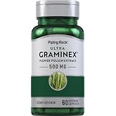 Piping Rock Graminex Flower Pollen Extract | 500mg | 60 Capsules | Supplement for Men and Women | Non-GMO, Gluten Free