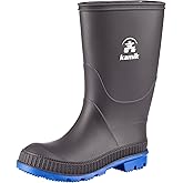 Kamik Kids Stomp Waterproof Rain Boots,Charcoal/Blue,6T