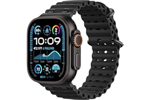 Astorgos Upgraded Ocean Band Compatible with Apple Watch Ultra 3/2/1 49mm, S11/S10 46mm, 9/8/7 45mm, SE3/SE2/SE/6/5/4 44mm, 3/2/1 42mm, Metal Connector Breathable Sport Watch Strap for Men Women