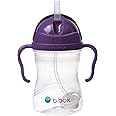 b.box Sippy Cup with Weighted Straw. Drink from any Angle, Leak Proof, Spill Proof, Easy Grip. BPA Free, Dishwasher Safe. For Babies 6m+ to Toddlers (Grape, 8oz)