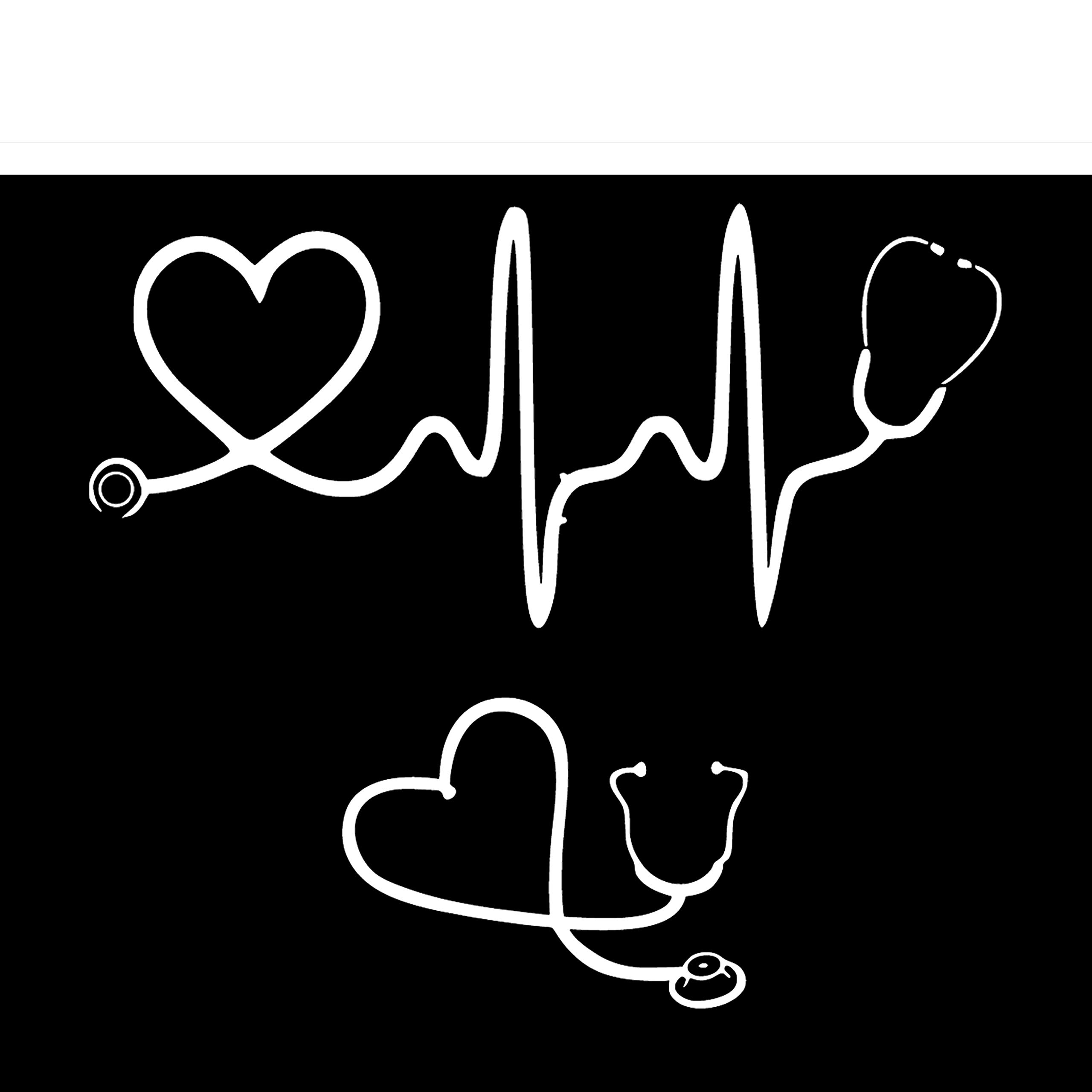 Photo 1 of Stethoscope Laptop Decal Pack (White) - Nurse Stickers, RN Decal for YETI, Laptop, Car, Bumper, Window - Premium Quality Die Cut Nursing Stickers