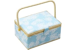 FLRHSJX Large Sewing Basket with Accessories, Sewing Organizer Box for Sewing Supplies and DIY Crafting Tools Storage, Sewing Kit Tools for Sewing Mending