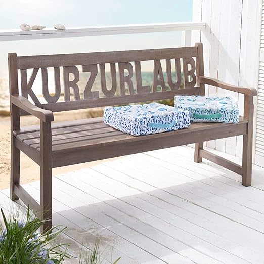 Pureday Gartenbank Kurzurlaub Holzbank Mangoholz Grau Beige Breite Ca 145 Cm Amazon De Kuche Haushalt