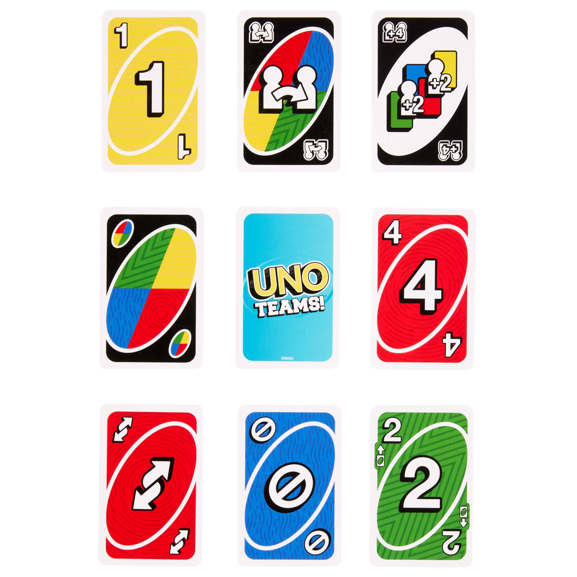 Mattel Games UNO Teams Kartenspiele für Kinder, Erwachsene und Familienabende, Partys und Reisen mit Sonderregeln für das Spielen in Zweierteams, HXT58 5