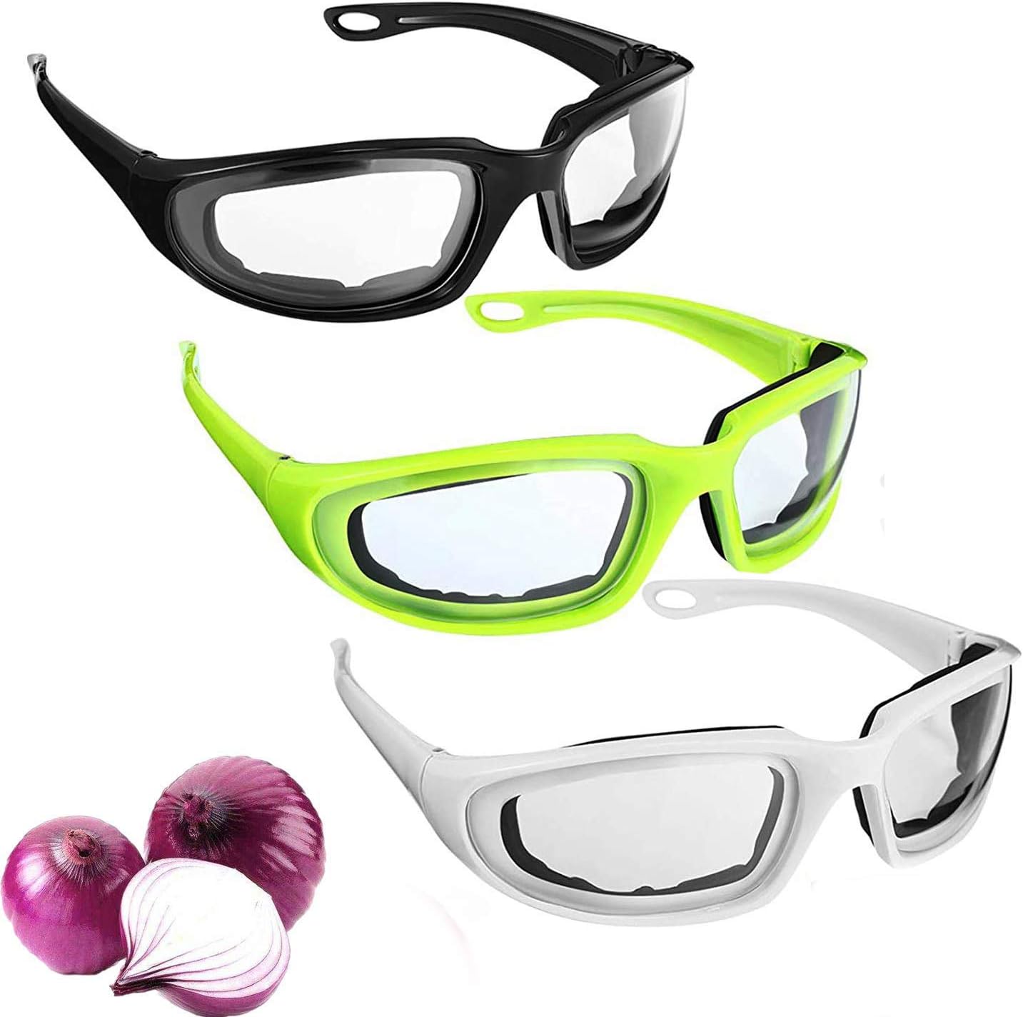 3 Pcs Onion Goggles, Tear Free Onion Glasses with 3 Pairs