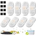 8 Packs Cat Water Fountain Replacement Filters Compatible With PETLIBRO PLWF002-71oz/2.1L Capsule Pet Fountain, Dog Dispenser Replacement Filter Set With Sponges