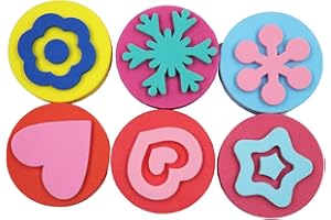 RUWADO Royee 6 Pcs Painting Sponge EVA Paint Stamper Star Heart Flower Snowflake Shape for Art Drawing Tools Kids Toddlers Early Learning Accessories DIY Craft Project