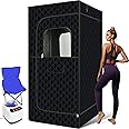 RTOVZON Portable Steam Sauna, Extra Large Portable Sauna for Home, Sauna Tent Sauna Box with 3L 1000W Steamer, Full Body Personal Sauna with Remote Control, Folding Chair, 9 Levels, 71"x 35.5"x 35.5"
