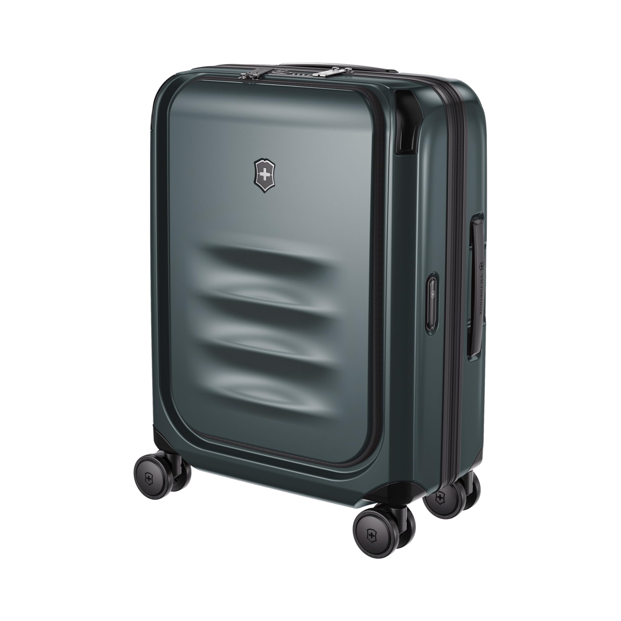 Victorinox Spectra 3.0 Expandable Global Carry-On, Handgepäckkoffer Klein, Trolley mit 4 Rollen, 55 x 40 x 20 cm, 39-47 l, Erweiterbar, Grau/Grün