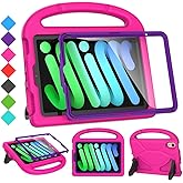 SUPLIK Kids Case for iPad mini 7 (A17 Pro) 2024 & iPad mini 6 2021, 8.3-inch iPad mini 6th/7th Generation Case with Screen Protector, Durable Shockproof Kids Cover with Handle Stand, Pink&Purple