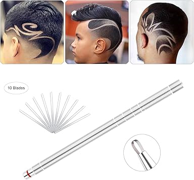 Hair Styling Stainless Steel Razor Pen With 10 Blades And 1