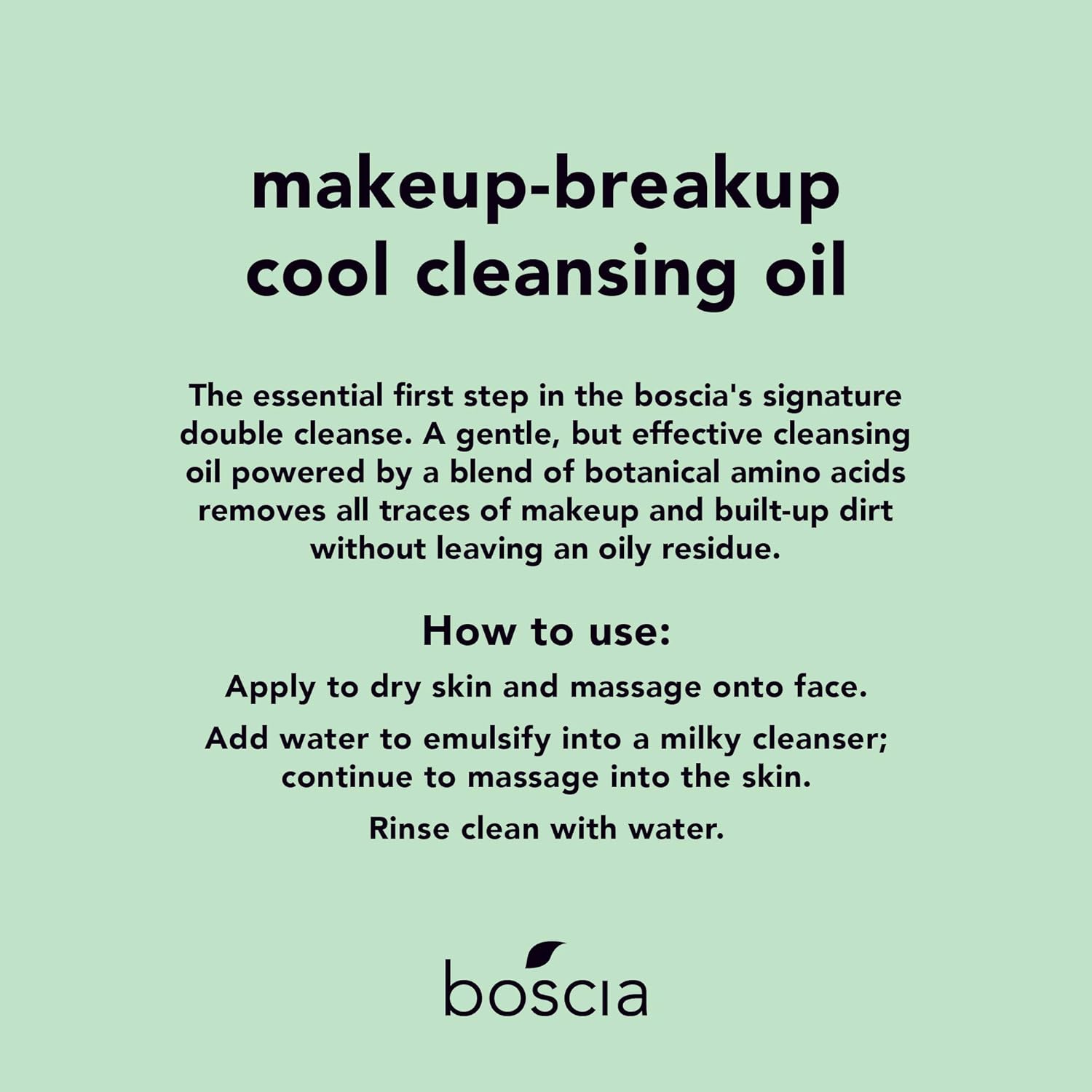 boscia MakeUp-BreakUp Cool Cleansing Oil - Vegan, Cruelty-Free, Natural and Clean Skincare, Natural Oil-Based MakeUp Remover, 150ml: Premium Beauty