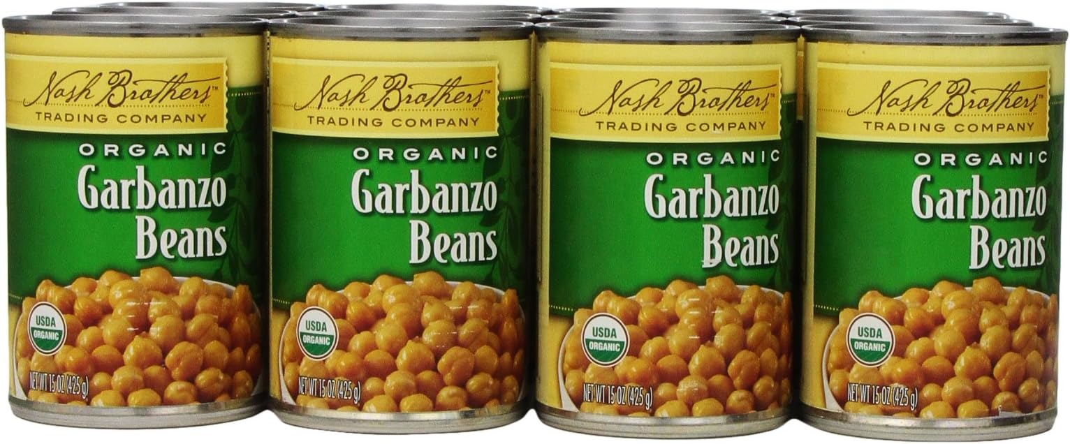 Nash Brothers Trading Organic Beans, Garbanzo, 15 Ounce (Pack of 12)