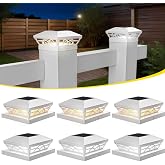 Solar Post Cap Light – Fits 3.5x3.5" & 4x4" Fence Posts, Black/White, Dusk-to-Dawn