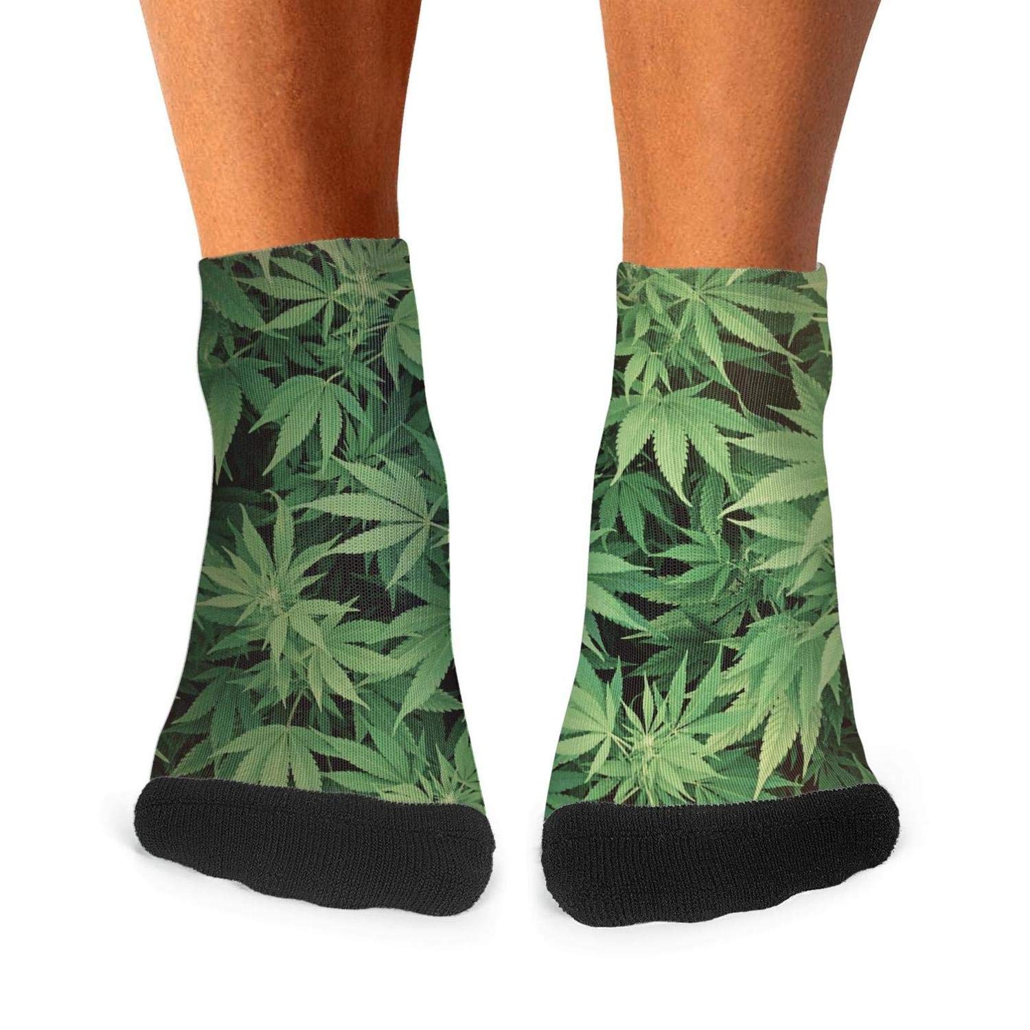 Marijuana Weed Reto mens short socks funky socks Literary no fading