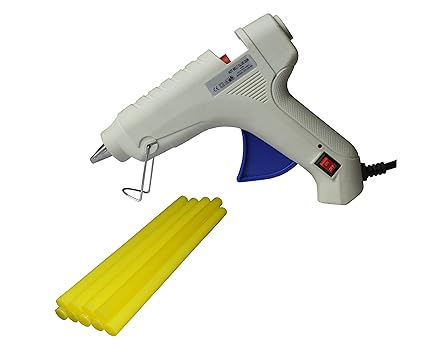 iwill BNY 40W 40 Watt Hot Melt Glue Gun (On Off Switch & Indicator) with 8 Yellow Glue Sticks for DIY & Craft Work