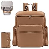 ILCOLPO Diaper Bag Backpack, Neoprene Bag Backpack, Large Diaper Backpack with 16 Diaper Bag Organizers, 4 Insulated Pockets,