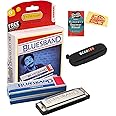 Hohner Blues Band Harmonica - Key of C Bundle with Zip Case, Instructional Manual, and Austin Bazaar Polishing Cloth