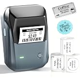 NIIMBOT B1 2 Inch Thermal Label Maker with 3 Tapes for Phones &amp; PC, Blue | Multiple Templates for Home, School, Office and Small Business, Inkless Printing with Bluetooth for Phones and USB for PC