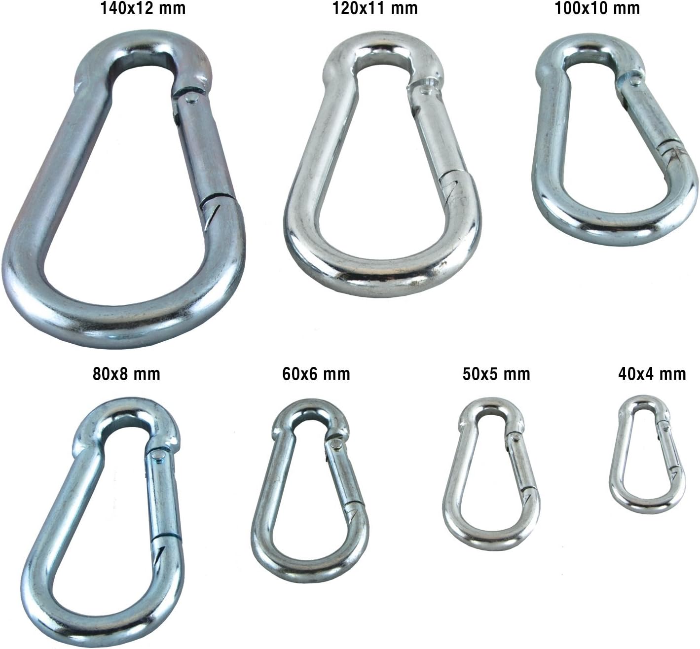 2 x Carabiner Hooks with Snap Hooks, Assorted Sizes Amazon.co.uk
