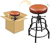 Yaheetech Industrial Height Adjustable Bar Stool Rustic Faux Leather view 5