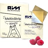 MeltinStrips® Glass Skin Oral Strips – Vegan Collagen, Hyaluronic Acid & Resveratrol | Fast-Dissolving Edible Skincare | Zero Sugar High-Absorption Alternative to Gummies - Raspberry, 30 Servings