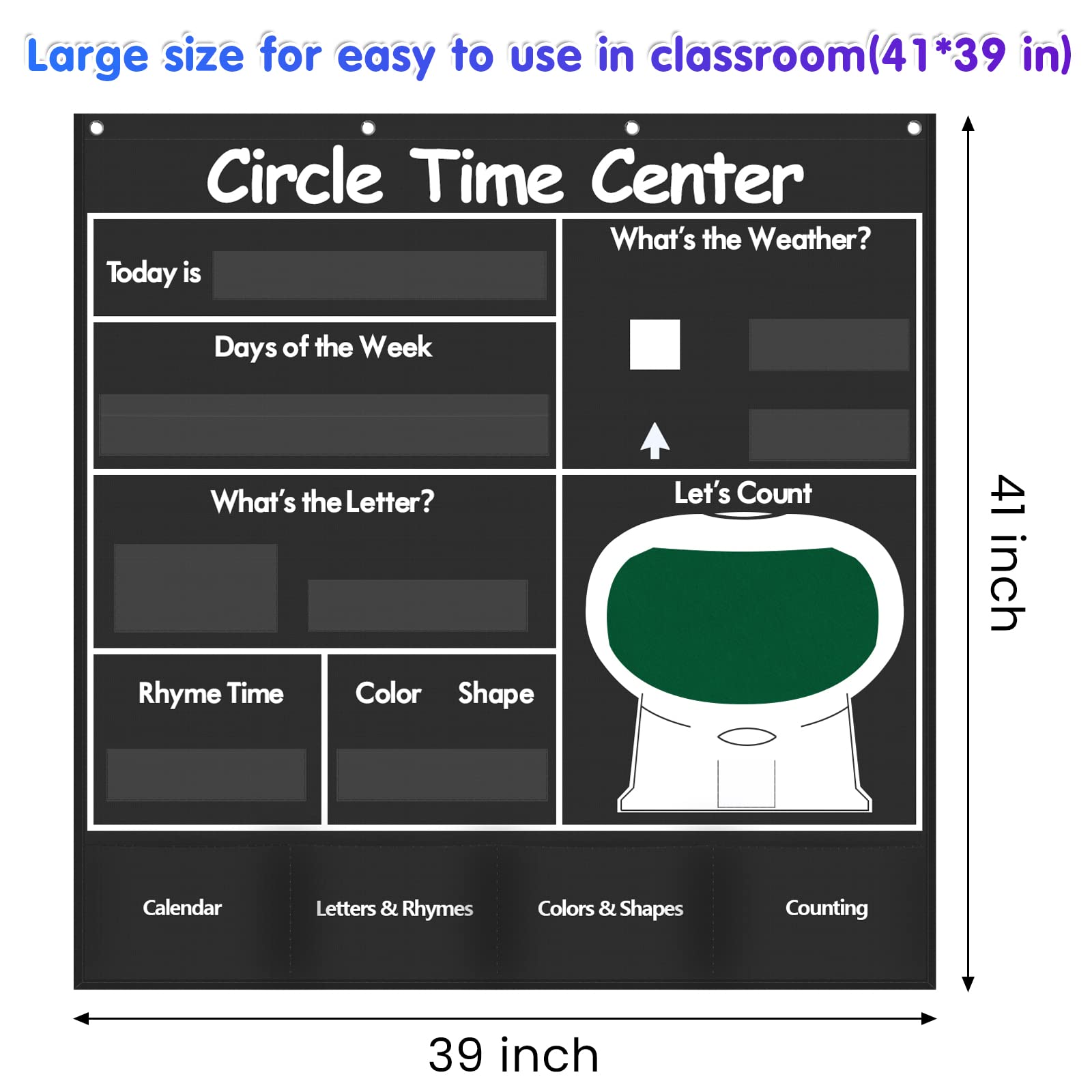 Mua Auchq Circle Time Learning Center Pocket Chart, Heavy-Duty Kids ...