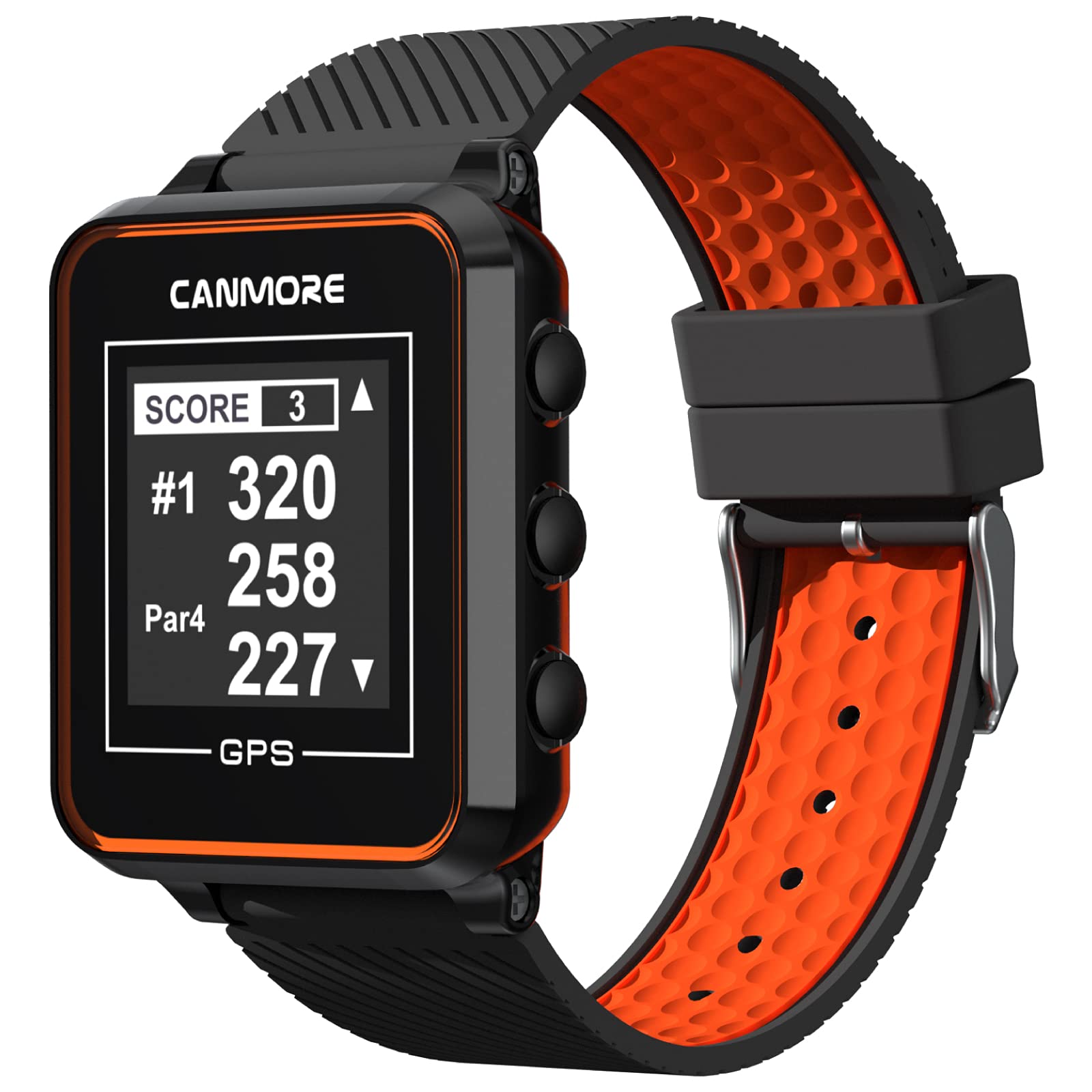 CANMORE TW356 Golf GPS Watch for Men and Women, Free Update 41,000+ Preloaded Courses Worldwide, High Contrast LCD Display, Upgrade IC Chip, Lightweight Essential Accessory for Golfers, Orange