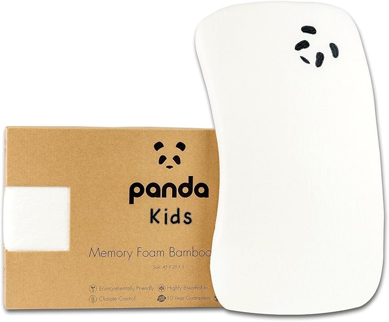 Panda Kids Memory Foam Bamboo Pillow 45 x 25 x 3cm Orthopaedic