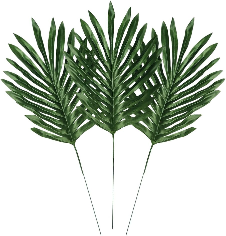 24 PCS Artificial Fake Lifelike Simulation Tropical Palm Leaves for Home Kitchen Party Decorations