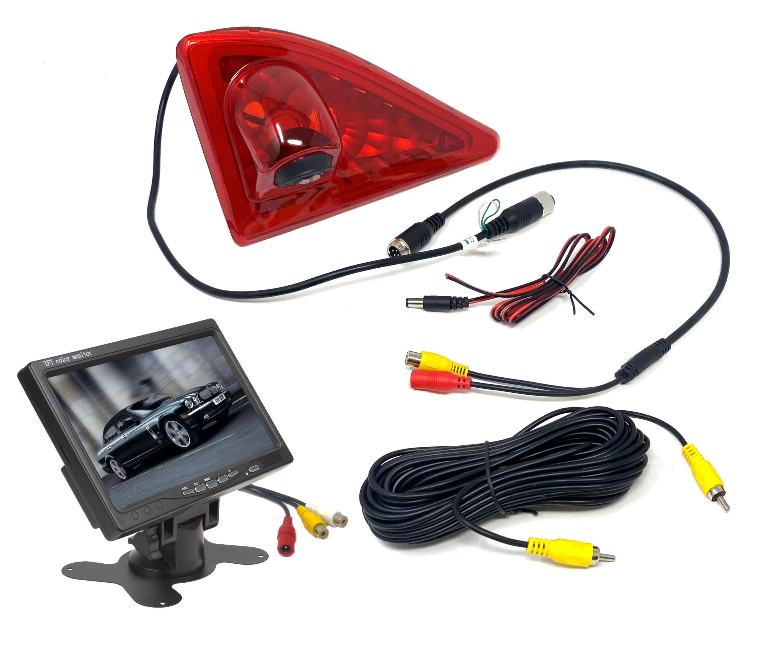 Dolphin Automotive Brake Light Reversing Camera Fits Opel Vauxhall Movano Van 2010-2021 (Camera With 7" Dash Monitor)