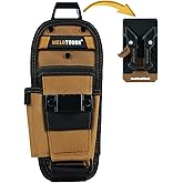 MELOTOUGH Small Tool Pouch with Quick Release Belt Clip,Clip On Tool Belt Pouch with Electrician Tapemeasure Clip, Mini Work 