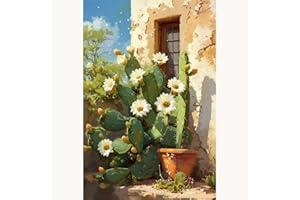 gganmtere Cactus Paint by Numbers kit for Adult Beginners, Adult Paint by Numbers on Canvas, Art and Craft Kits Unframed DIY Adult Beginner Acrylic Paint Kits for Home Decor 12X16 inch
