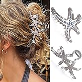 Fashey Starfish Claw Clips Black Metal Hair Clips Seashell Hair Accessories for Women (Black)